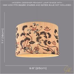 Happy Homewares Contemporary Multi Coloured Floral Bamboo Round Pendant Lamp Shade - thumbnail 6