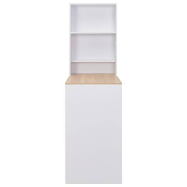 Berkfield Home Beautiful Bar Table with Cabinet White 115x59x200 cm - Size: 115 x 59 x 200 cm - image 1