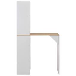 Berkfield Home Beautiful Bar Table with Cabinet White 115x59x200 cm - Size: 115 x 59 x 200 cm - thumbnail 3