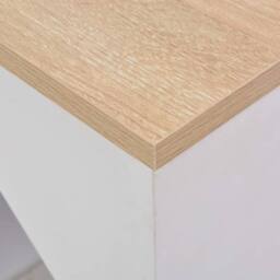 Berkfield Home Beautiful Bar Table with Cabinet White 115x59x200 cm - Size: 115 x 59 x 200 cm - thumbnail 4