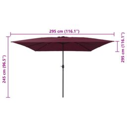 Berkfield Home Outdoor Umbrellas & Sunshades Bordeaux Red - thumbnail 7