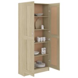 Berkfield Home Book Cabinet Sonoma Oak 82.5x30.5x185.5 cm Engineered Wood in Brown - thumbnail 4