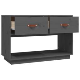 Berkfield Home TV Cabinet Grey 90x40x60 cm Solid Wood Pine - Size: 90 x 40 x 60 cm - thumbnail 8