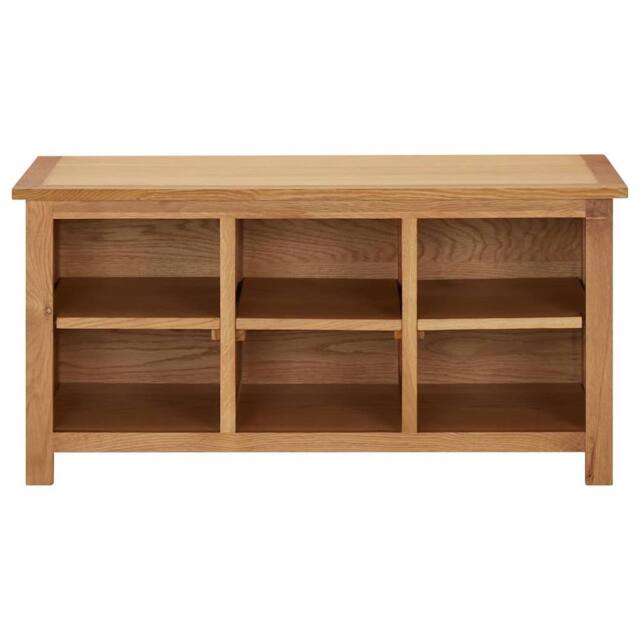 Berkfield Home Shoe Rack 90x37x45 cm Solid Oak Wood in Light Oak - Size: 90 x 37 x 45 cm - image 1