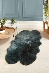Origin Genuine Sheepskin Quad Rug in Green - Size: 105 cm x 160 cm - thumbnail 1
