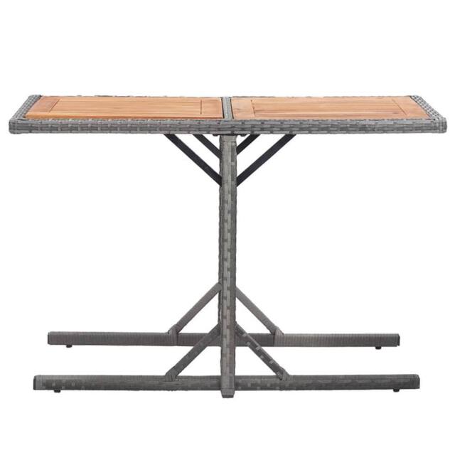 Berkfield Home Garden Table Anthracite Poly Rattan & Solid Acacia Wood in Dark Grey - image 1