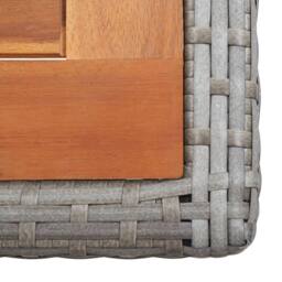 Berkfield Home Garden Table Anthracite Poly Rattan & Solid Acacia Wood in Dark Grey - thumbnail 4