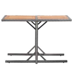 Berkfield Home Garden Table Anthracite Poly Rattan & Solid Acacia Wood in Dark Grey