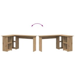 Berkfield Home Artisan Oak Computer Desk Artisan oak Particle board Medium in Brown - thumbnail 8