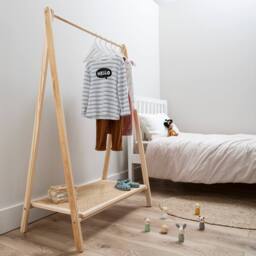 Nöa and Nani Nelly Clothes Rail and Shoe Rack In Natural Rattan in Brown - thumbnail 2