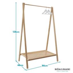 Nöa and Nani Nelly Clothes Rail and Shoe Rack In Natural Rattan in Brown - thumbnail 5
