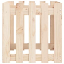 Berkfield Home Garden Planter with Fence Design 50x50x50 cm Solid Wood Pine in Brown - Size: 50 x 50 x 50 cm - thumbnail 6