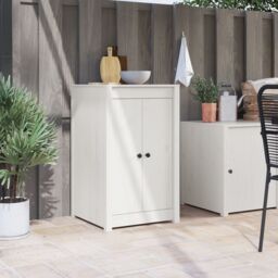 Berkfield Home Outdoor Kitchen Doors White 50x9x82 cm Solid Wood Pine - Size: 50 x 9 x 82 cm - thumbnail 1