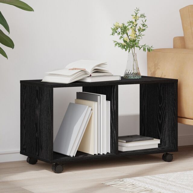 Berkfield Home End Table with Wheels Black Oak 72x33x42, 5 cm Engineered Wood - image 1
