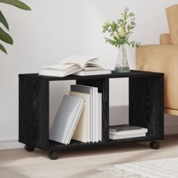 Berkfield Home End Table with Wheels Black Oak 72x33x42, 5 cm Engineered Wood - thumbnail 1