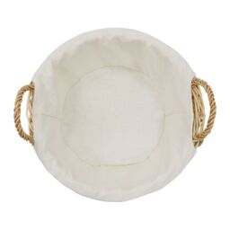 JVL Hand Woven Acacia Round Willow Storage Basket with Lining in Gold - Size: Small - thumbnail 2
