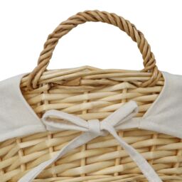 JVL Hand Woven Acacia Round Willow Storage Basket with Lining in Gold - Size: Small - thumbnail 3