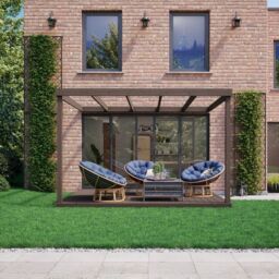 Rutland County Garden Furniture Ltd Box Wall Mounted Pergola & Decking Kit, L360 x W360 x H270 cm, Brown - thumbnail 2