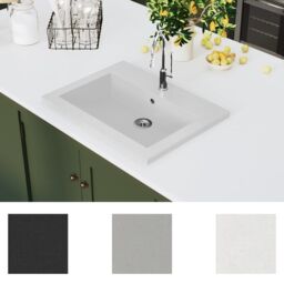 Berkfield Home Granite Basin 600x450x120 mm White - thumbnail 3