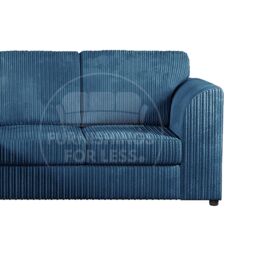 Furnishings For Less UK Luxor Jumbo Cord 4 Seater Corner sofa Left Hand Facing - Full Back in Blue - thumbnail 3