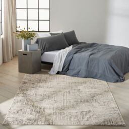 The Rug Shop UK Cream Modern Abstract Easy To Clean Latex Back Cream Area Rug - Size: 240 cm x 300 cm - thumbnail 1