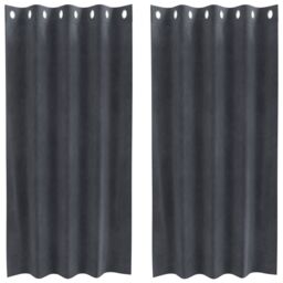 Berkfield Home Blackout Curtains with Eyelets 2 pcs Light Grey Velvet - thumbnail 2