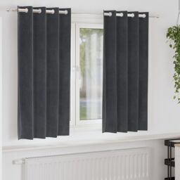 Berkfield Home Blackout Curtains with Eyelets 2 pcs Light Grey Velvet
