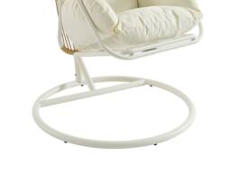 Vente-unique Woven Resin Hanging Chair - Light Natural With White Cushions - LUTUS in Light Oak - thumbnail 9