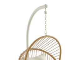 Vente-unique Woven Resin Hanging Chair - Light Natural With White Cushions - LUTUS in Light Oak - thumbnail 8