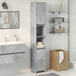 Berkfield Home Classic Bathroom Cabinet Concrete Grey 30x30x183.5 cm Engineered Wood