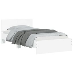 Berkfield Home Bed Frame without Mattress with Headboard White 100x200 cm - thumbnail 4