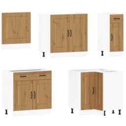 Berkfield Home 11 Piece Kitchen Cabinet Set Kalmar Artisan Oak Engineered Wood in Brown - thumbnail 4