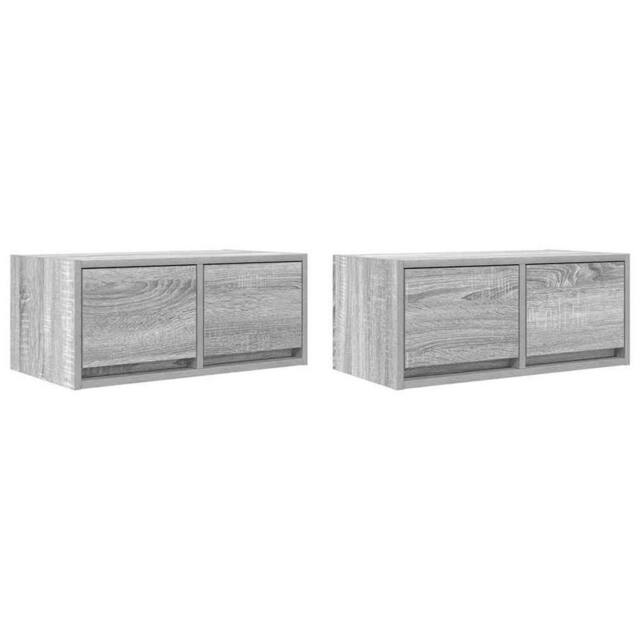 Berkfield Home TV Cabinets 2 pcs Grey Sonoma 60x31x25.5 cm Engineered Wood - image 1