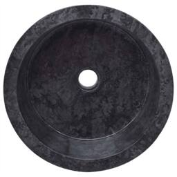 Berkfield Home Sink Black √ò40x15 cm Marble - Size: 40x15 cm - thumbnail 4
