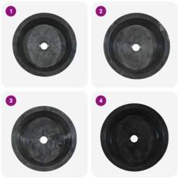 Berkfield Home Sink Black √ò40x15 cm Marble - Size: 40x15 cm - thumbnail 6