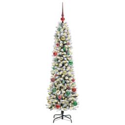 Berkfield Home Artificial Christmas Tree with 150 LEDs Green & white 150 cm - thumbnail 3