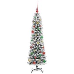 Berkfield Home Artificial Christmas Tree with 150 LEDs Green & white 150 cm - thumbnail 6