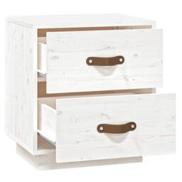 Berkfield Home Beautiful Bedside Cabinet White 40x34x45 cm Solid Wood Pine - Size: 40 x 34 x 45 cm - thumbnail 6