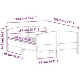 Berkfield Home Beautiful Bed Frame without Mattress White 135x190 cm Double Soli - thumbnail 9