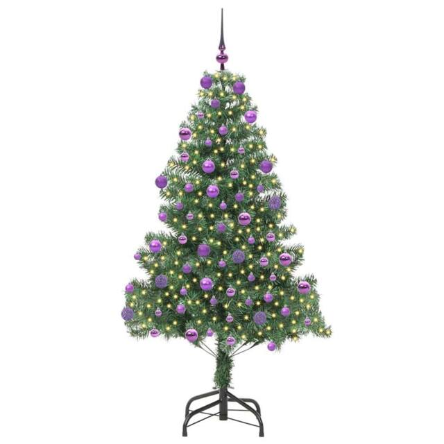 Berkfield Home Lush Christmas Tree with 300 LEDs with Stand Green 180 cm PVC - image 1