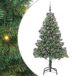 Berkfield Home Lush Christmas Tree with 300 LEDs with Stand Green 180 cm PVC - thumbnail 3
