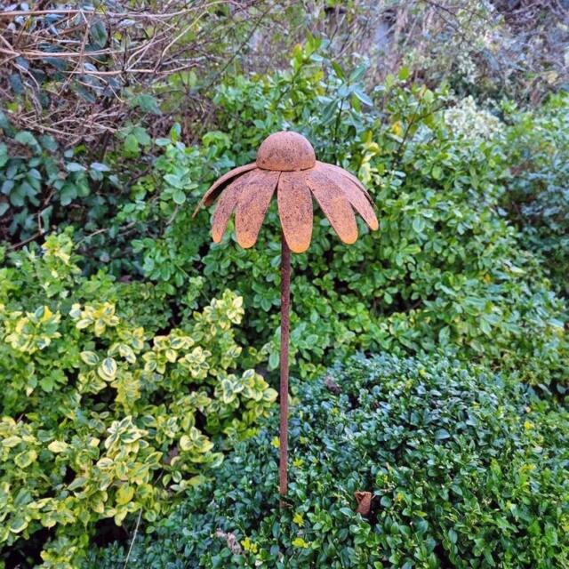 Poppyforge 2 Feet Cone Flower Plant Pin (Pack of 3) - Bare Metal/Ready to Rust in Brown - image 1