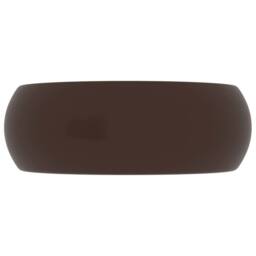 Berkfield Home Luxury Wash Basin Round Matt Dark Brown 40x15 cm Ceramic - thumbnail 4