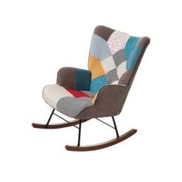 Matteo Vibrant Patchwork Rocking Chair & Footstool Set - thumbnail 3