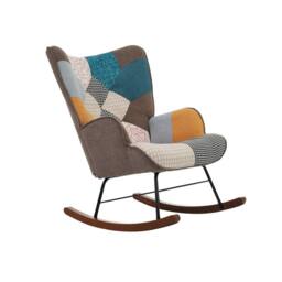 Matteo Vibrant Patchwork Rocking Chair & Footstool Set - thumbnail 8