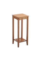 Living and Home 2-Tier Bamboo Plant Stand Classic Rustic Style Flower Stand in Brown - thumbnail 3