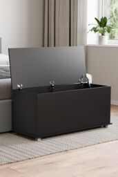 Home Discount Vida Designs Leon Versatile Storage Ottoman Bedroom Furniture in Black