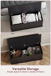 Home Discount Vida Designs Leon Versatile Storage Ottoman Bedroom Furniture in Black - thumbnail 5