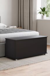 Home Discount Vida Designs Leon Versatile Storage Ottoman Bedroom Furniture in Black - thumbnail 2