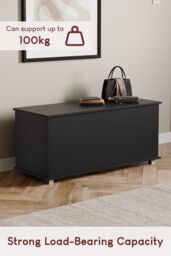 Home Discount Vida Designs Leon Versatile Storage Ottoman Bedroom Furniture in Black - thumbnail 7